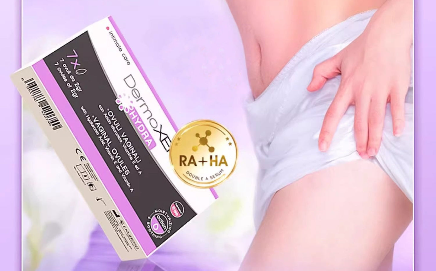 DERMOXEN HYDRA Vaginal Ovules With Aloe and Hyaluronic Acid