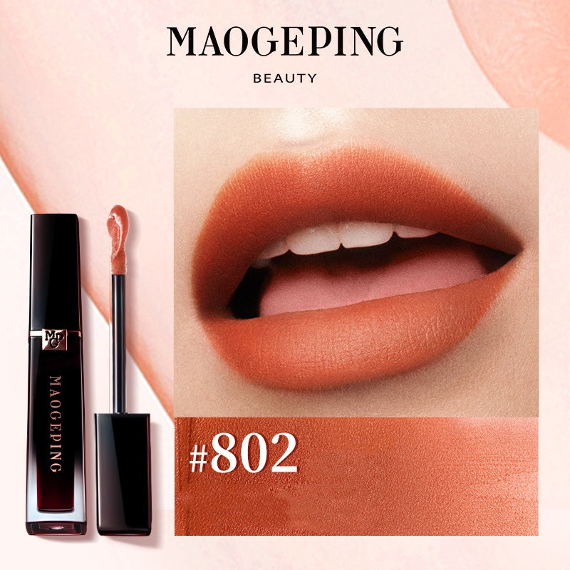 MAOGEPING Soft-Matte Liquid Lipstick Hydrating & Transfer-Proof #802 Earthy Orange