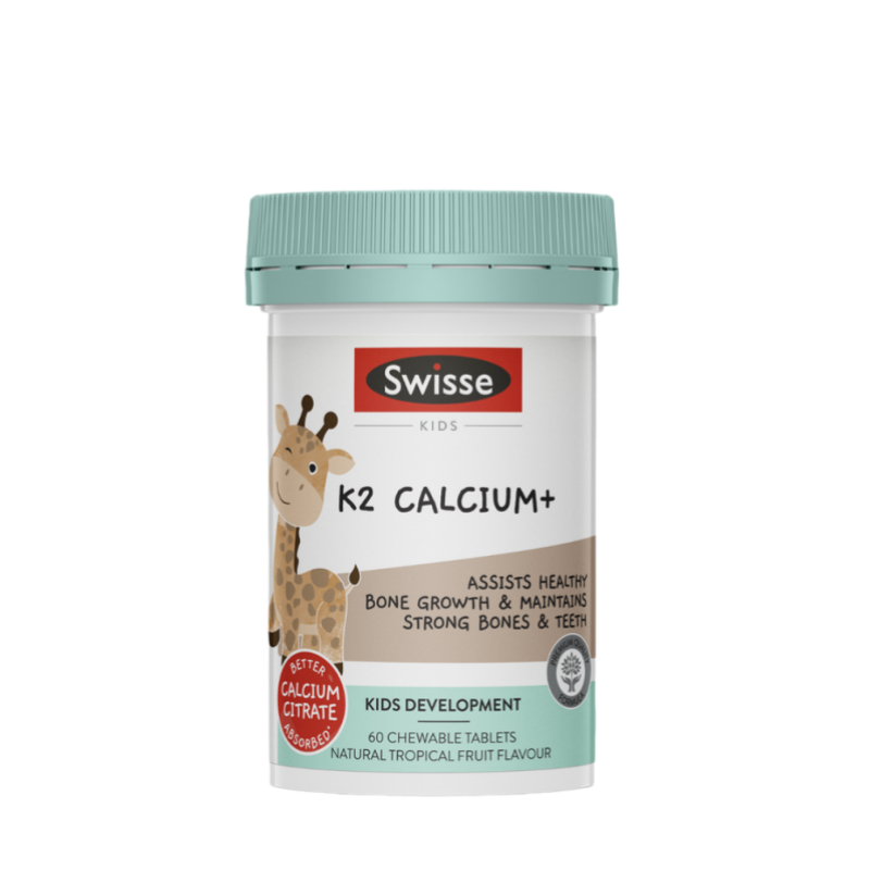 SWISSE Kids K2 Calcium+ 60 Tablets