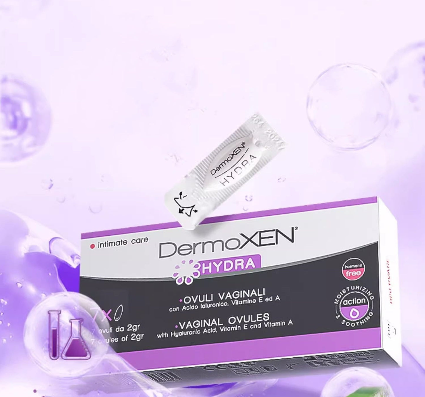DERMOXEN HYDRA Vaginal Ovules With Aloe and Hyaluronic Acid