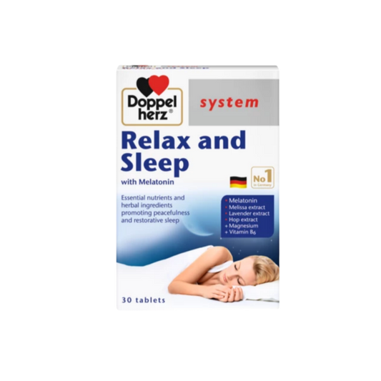 DOPPELHERZ Relax and Sleep with Melatonin 30 Tablets